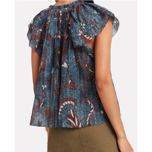 ULLA JOHNSON Ida Birds Of Paradise Blouse - Picture 3 of 8